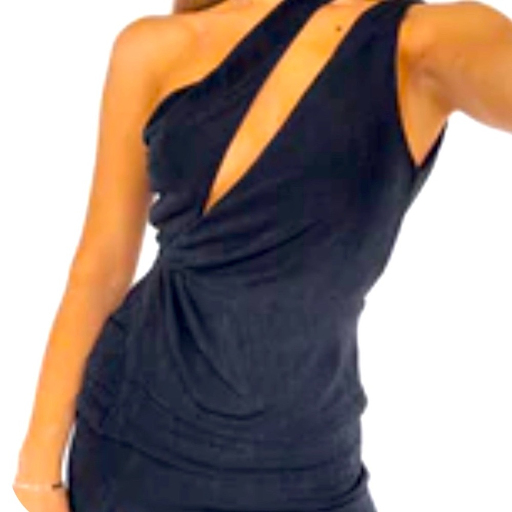 Mini black one shoulder dress